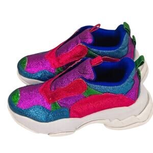 Jeffrey Campbell Y2K pink, Multicolor platform sneaker sz 7.5